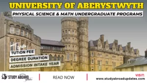 Aberystwyth University Physical Science & Math Undergraduate Programs