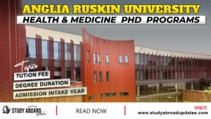 Anglia Ruskin University Health & Medicine PHD Programs
