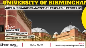 University of Birmingham Arts & Humanities Master by Research Programs