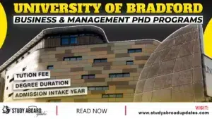 University of Bradford Business & Management PHD Programs