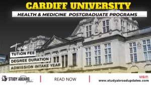 Cardiff University Health & Medicine Postgraduate programs