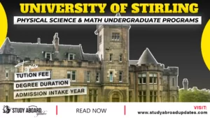 University of Stirling Physical Science & Math Undergraduate Programs