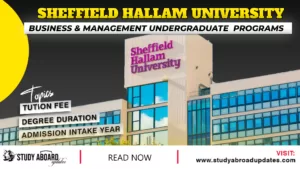 Sheffield Hallam University Business & Management Undergraduate programs