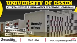 University of Essex Physical Science & Math Master by Research Programs