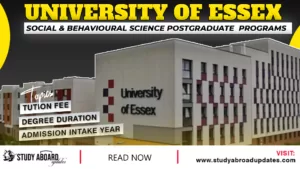 University of Essex Social & Behavioural Science Postgraduate Programs