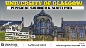 University of Glasgow Physical Science & Math Phd