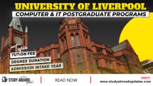 University of Liverpool Computer & IT postgraduate programs