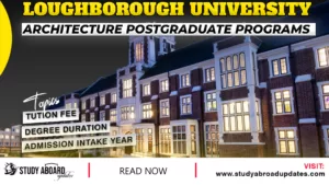Architecture postgraduate Programs