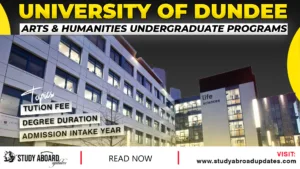 University of Dundee Arts & Humanities Undergraduate Programs