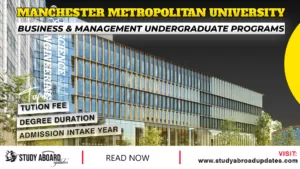 Manchester Metropolitan University Business & Management Undergraduate Programs