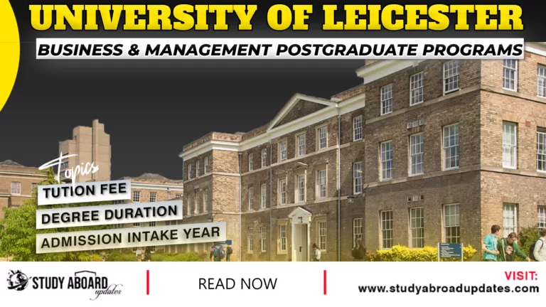 Business & Management postgraduate Programs