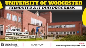 University of Worcester Computer & IT PHD Programs