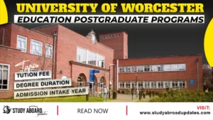 University of Worcester Education Postgraduate Programs