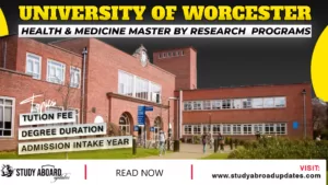 University of Worcester Health & Medicine Master by Research Programs