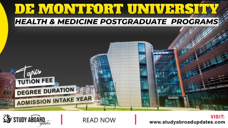 Health & Medicine postgraduate Programs