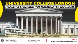 University College London Health & Medicine Postgraduate Programs