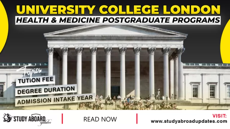 University College London Health & Medicine Postgraduate Programs