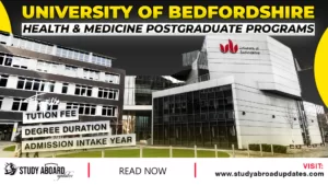 University of Bedfordshire Health & Medicine Postgraduate Programs