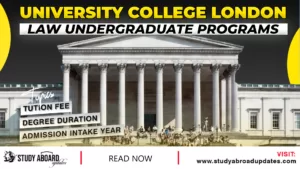 University College London Law Undergraduate Programs