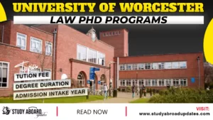 University of Worcester Law PHD Programs