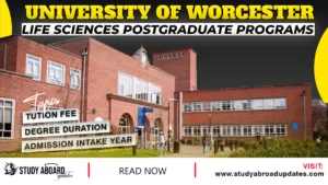 University of Worcester Life Sciences Postgraduate Programs