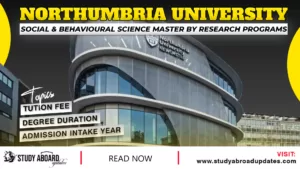 Northumbria University Social & Behavioural Science Master by Research Programs