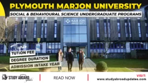 Plymouth Marjon University Social & Behavioural Science Undergraduate Programs
