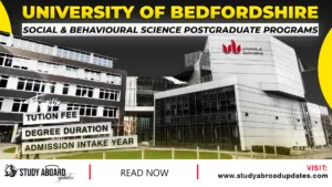 University of Bedfordshire Social & Behavioural Science Postgraduate Programs